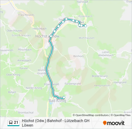 21 Bus Line Map