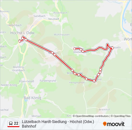 22 Bus Line Map