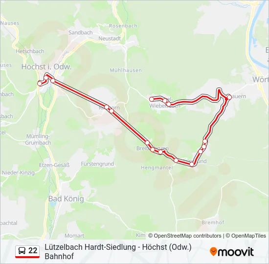 22 Bus Line Map
