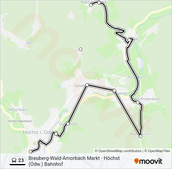 23 Bus Line Map
