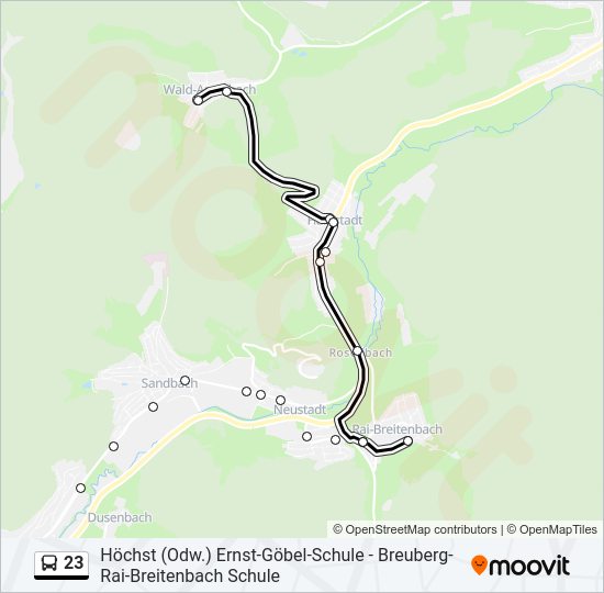 23 Bus Line Map