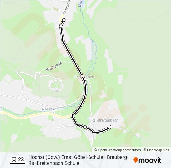 23 Bus Line Map