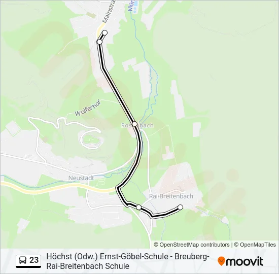 23 Bus Line Map