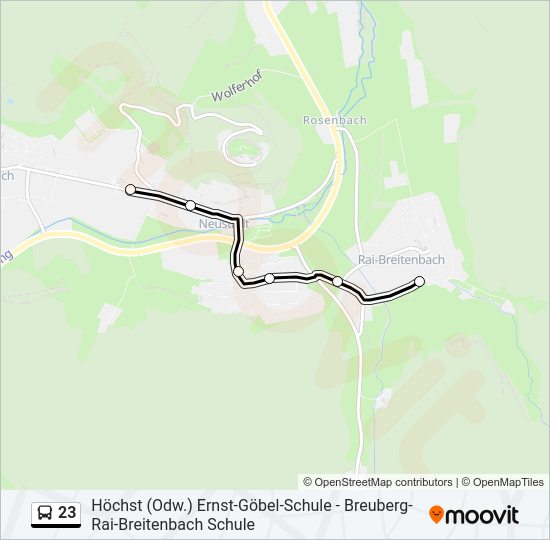 23 Bus Line Map