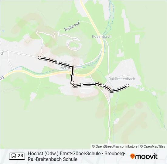 23 Bus Line Map