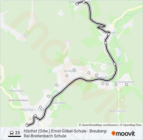 23 Bus Line Map