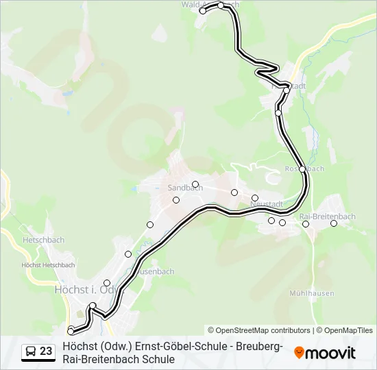 23 Bus Line Map