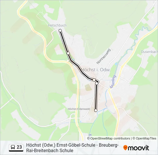 23 Bus Line Map