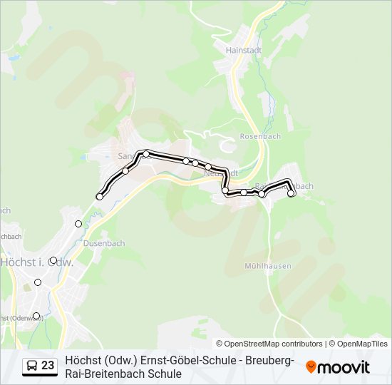 23 Bus Line Map