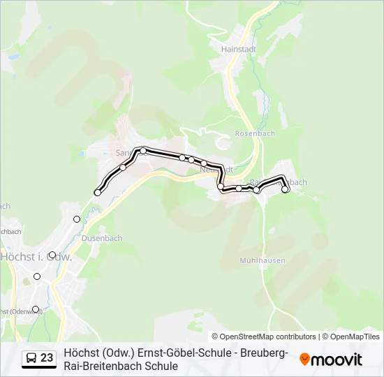 23 Bus Line Map