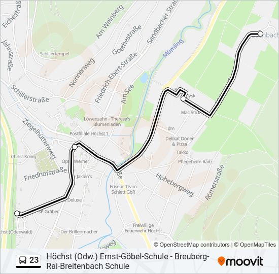 23 Bus Line Map