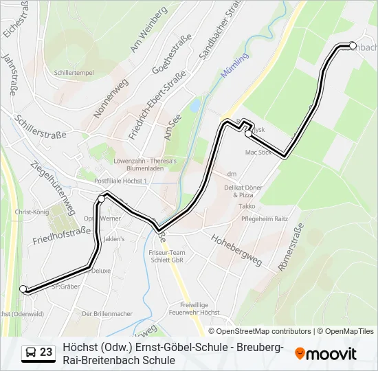 23 Bus Line Map