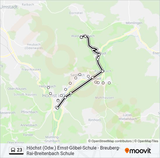 23 Bus Line Map