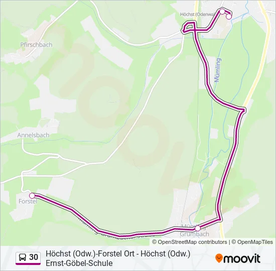 30 Bus Line Map