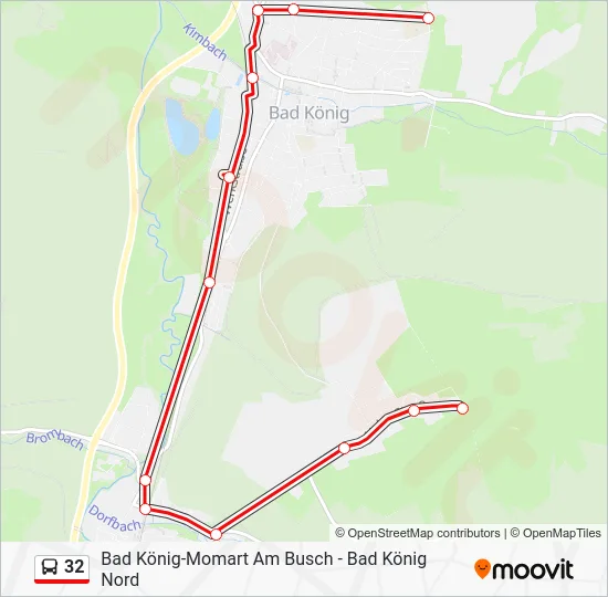 Автобус 32: карта маршрута