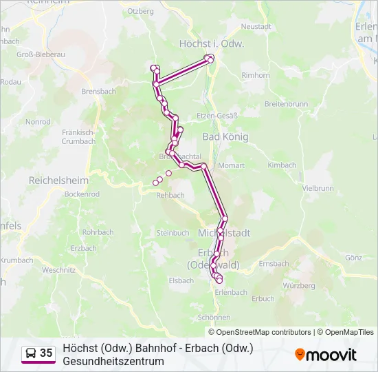 35 Bus Line Map