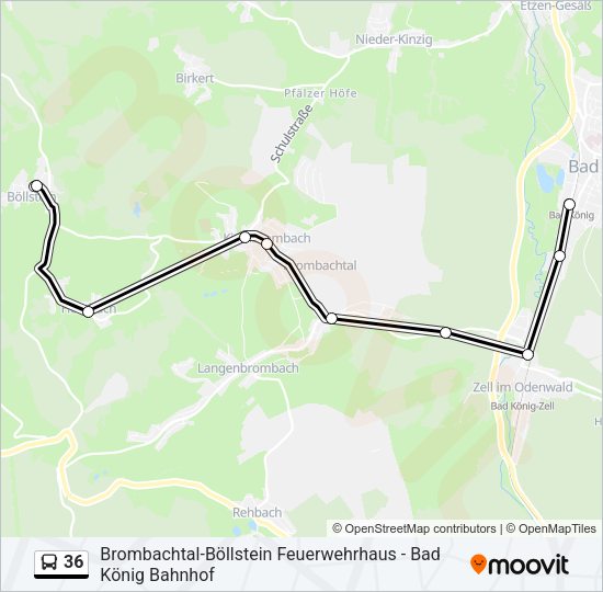 36 Bus Line Map