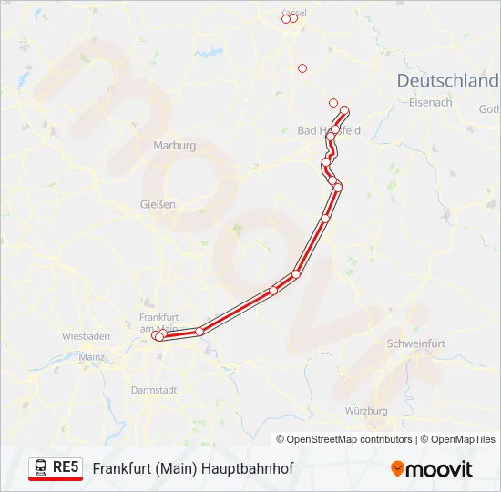 RE5 Train Line Map