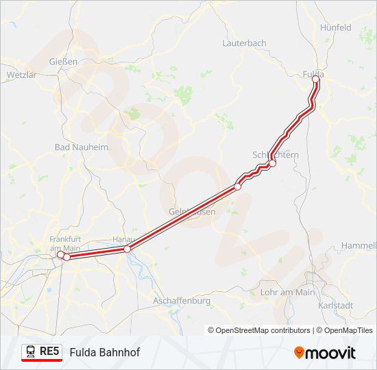 RE5 Train Line Map
