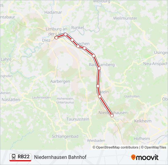 RB22 Train Line Map