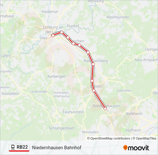 RB22 Train Line Map
