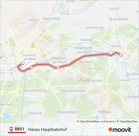 Bahnlinie RB51 Karte
