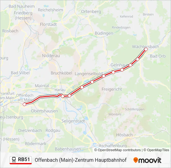 RB51 Train Line Map