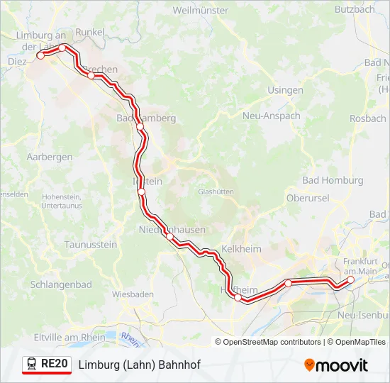 RE20 Train Line Map