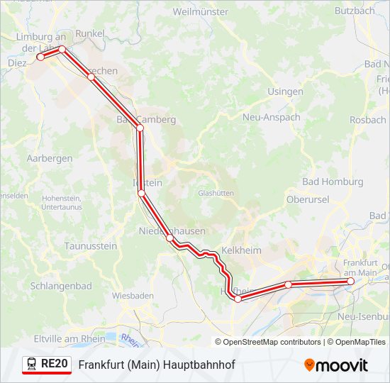 RE20 Train Line Map