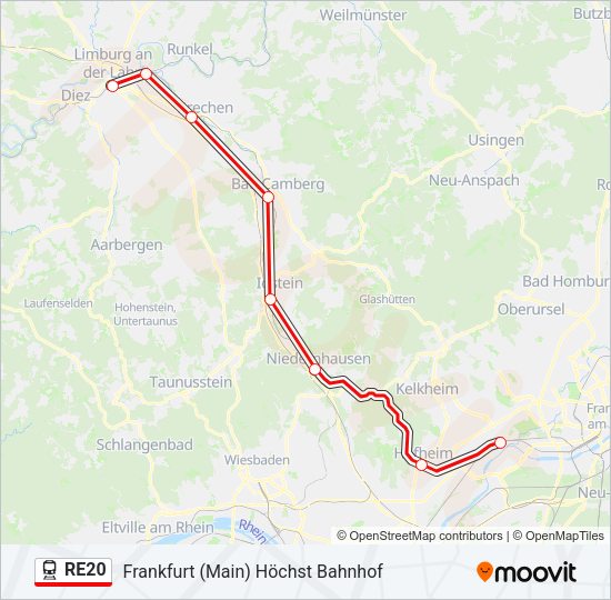 RE20 Train Line Map