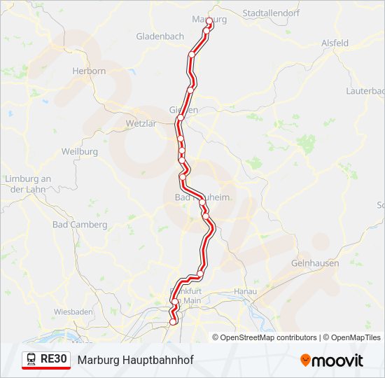 RE30 Train Line Map