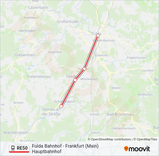 RE50 Train Line Map