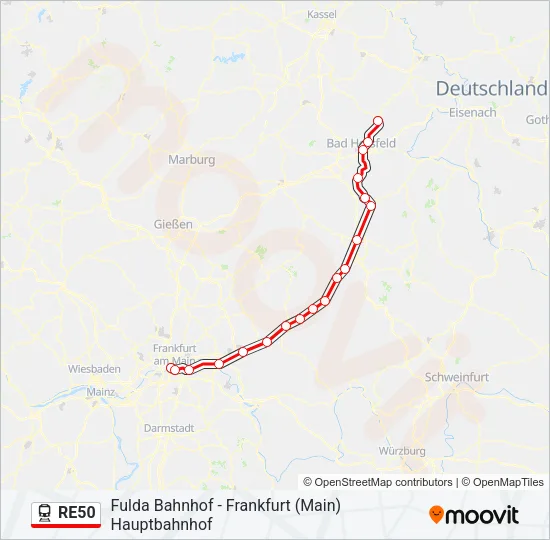 RE50 Train Line Map