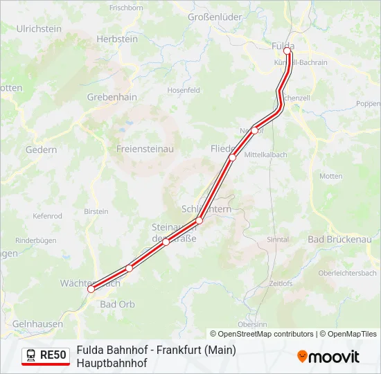 RE50 Train Line Map