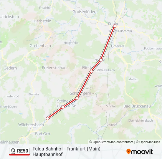 RE50 Train Line Map