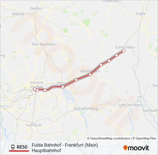 RE50 Train Line Map