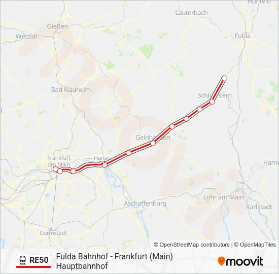 RE50 Train Line Map