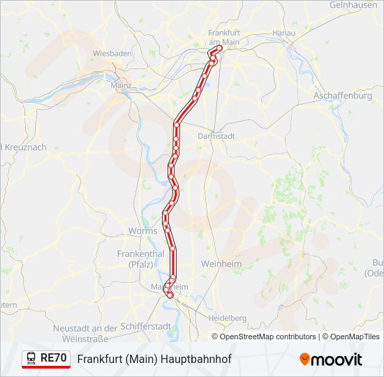 RE70 Train Line Map