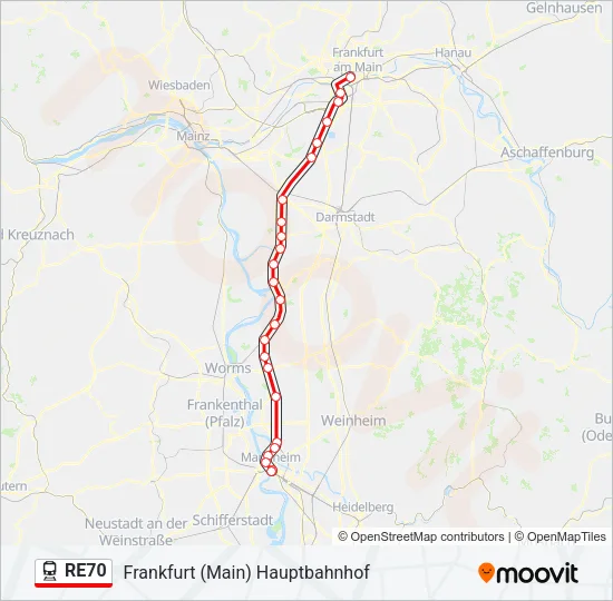 RE70 Train Line Map