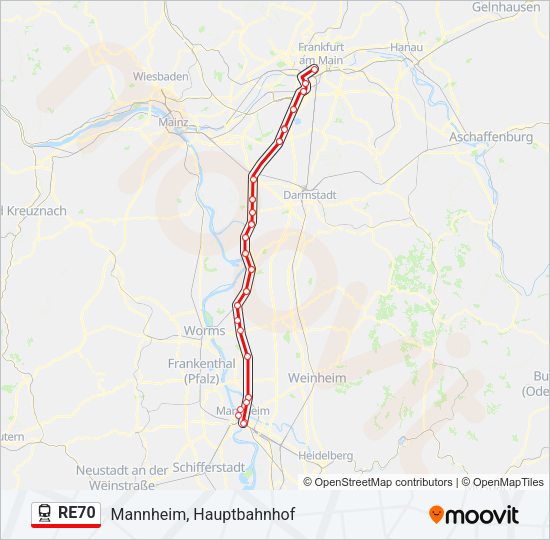 RE70 Train Line Map
