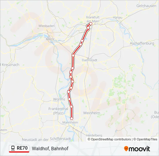RE70 Train Line Map