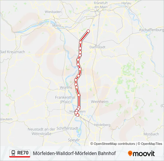 RE70 Train Line Map