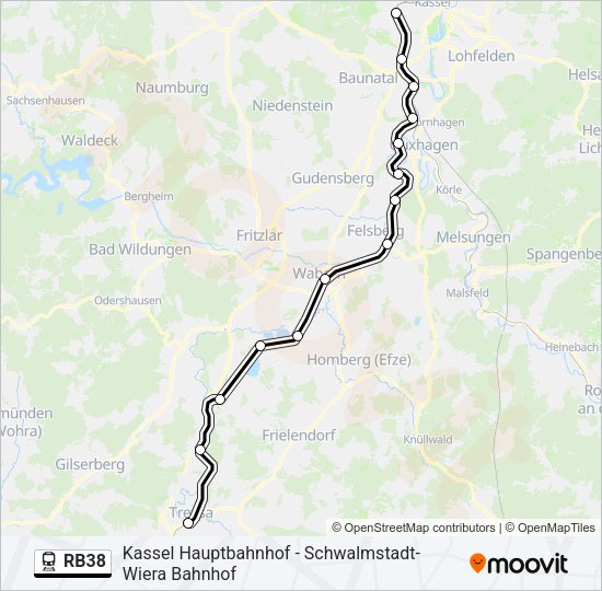 RB38 Train Line Map