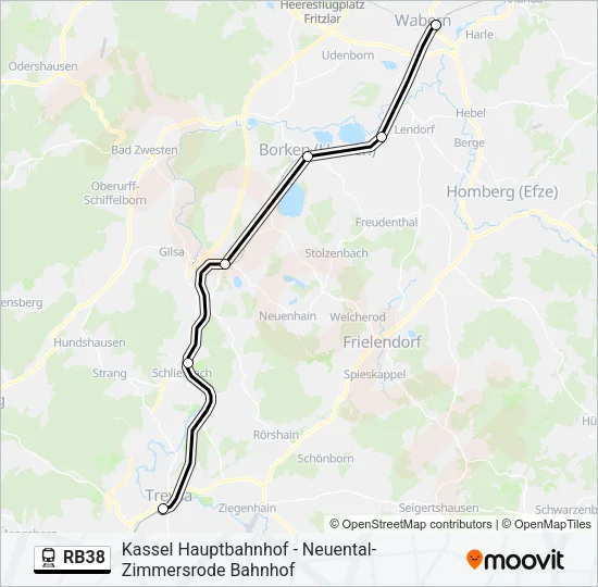RB38 Train Line Map