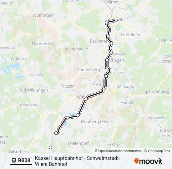 RB38 Train Line Map