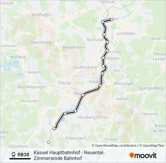 RB38 Train Line Map