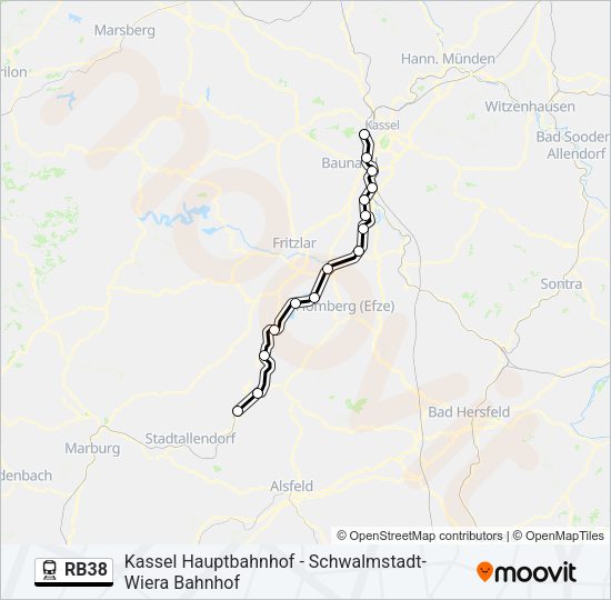 RB38 Train Line Map