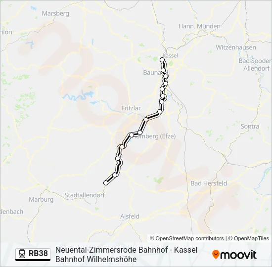RB38 Train Line Map