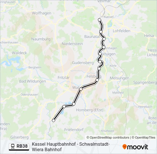 RB38 Train Line Map