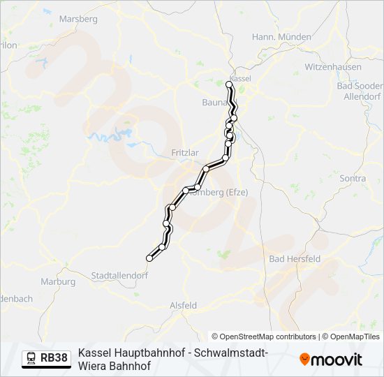 RB38 Train Line Map